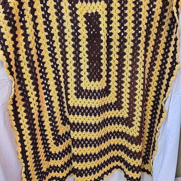 Vtg Crochet Knit Afghan Quilt Blanket Rectangle  Country Cottage Granny 72"x56" - Picture 13 of 14